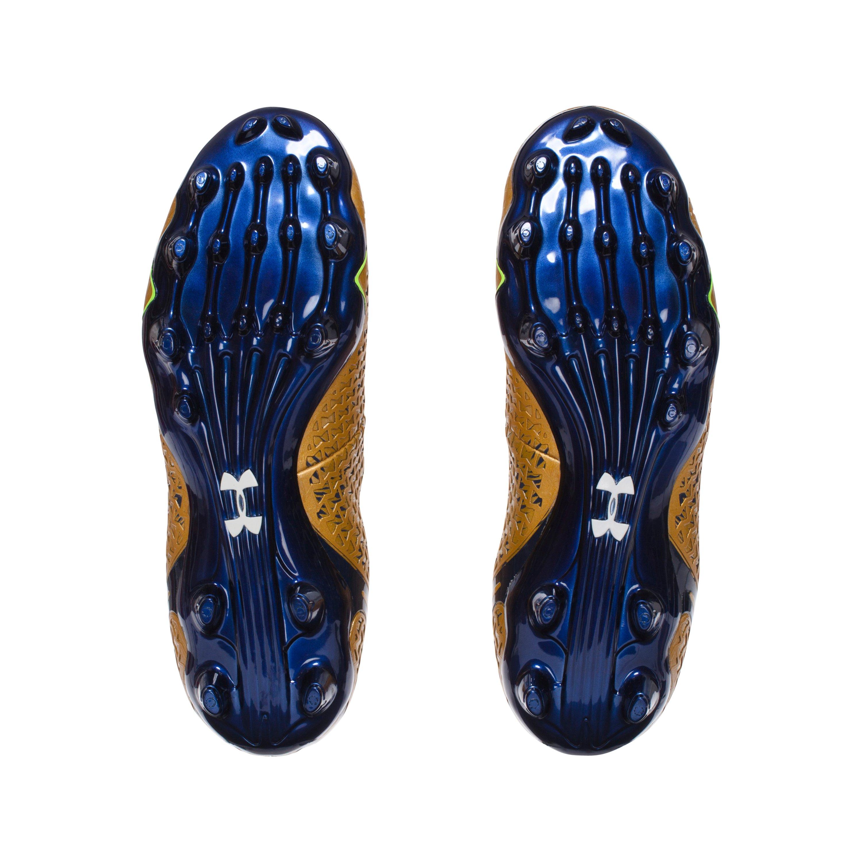 Navy blue and gold youth football cleats sale